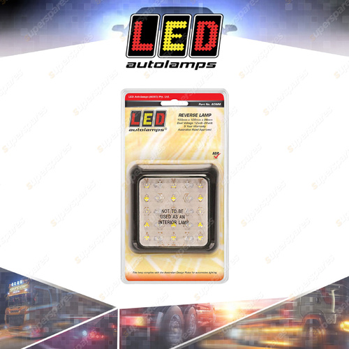 LED Autolamps White Reverse Light with 25 LED Lamp 80x80mm with Bracket Blister