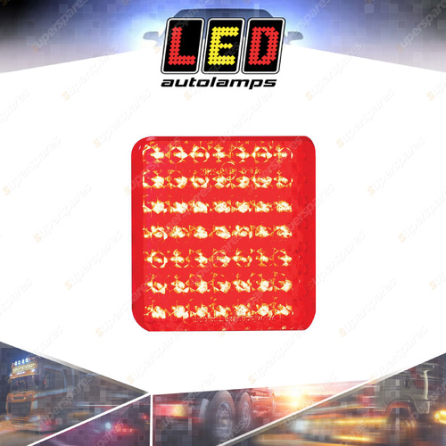 LED Autolamps Red Stop Tail Light 49 LED Lamp 100mm x 100mm 12 Volt Bulk