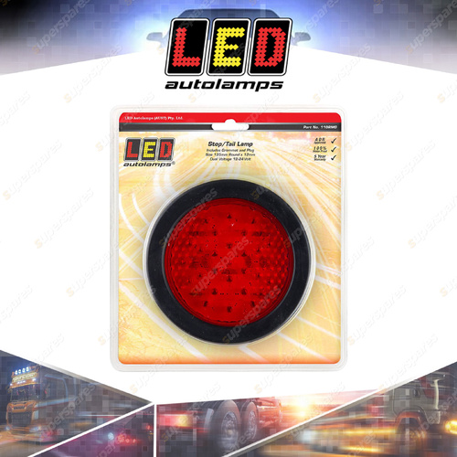 LED Autolamps Stop Tail Light 27 LED Lamp 109mm Roundx53mm 12-24V with Grommet