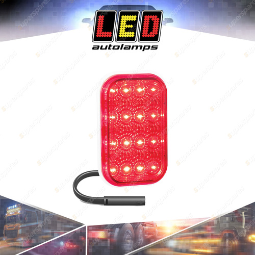 LED Autolamps Prewired Rectangle Stop Tail Red Light 14 LED Lamp Bulk