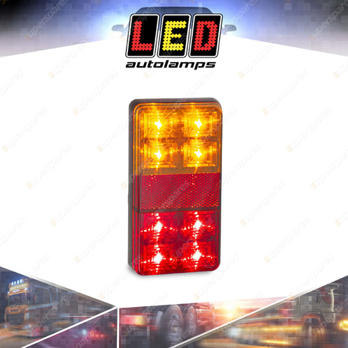 LED Autolamps Stop Tail Indicator Reflector Light 12V 8 LED Black Bulk Boxed