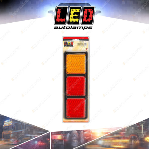 LED Autolamps Stop Tail Indicator Square Light 48 LED Lamp 12-24V Blister