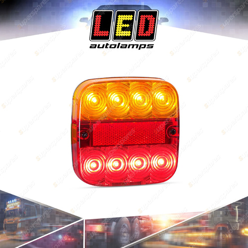 LED Autolamps Stop Tail Indicator Light with 4 Pin Plug 12V 8 LED Lamp Bulk