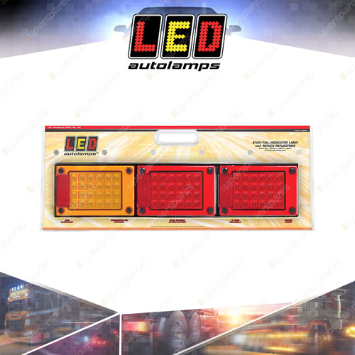 LED Autolamps Jumbo Stop Tail Indicator Reflector Light 12-24V 72 LED Lamp