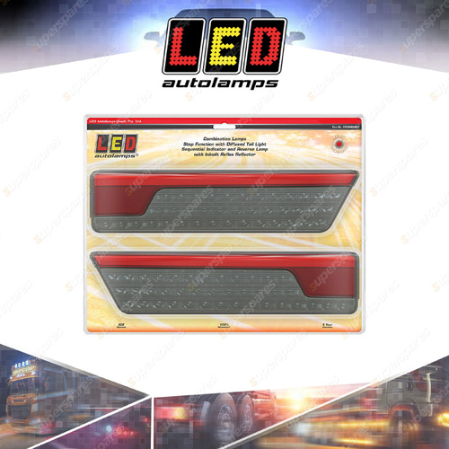 LED Autolamps Black Stop Tail Reverse Reflector Sequential Indicator 2 Blister