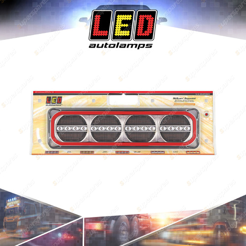 LED Autolamps Stop Tail Reverse Light Sequential Indicator Twin 52cm Blister