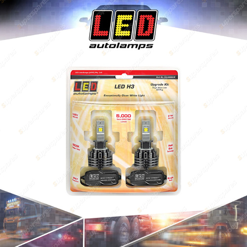 LED Autolamps H3 LED HeadLight Single Beam 9x3 Watts/Cluster Twin Blister