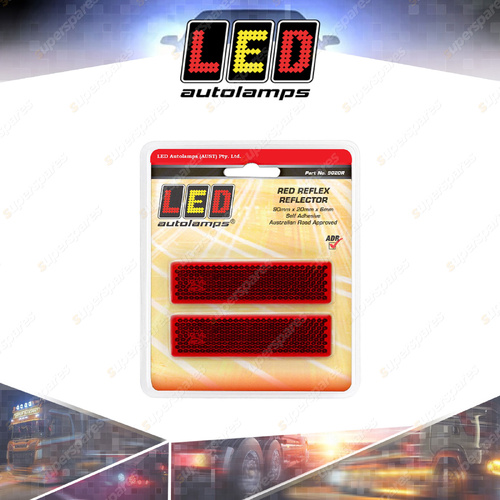 LED Autolamps Red Reflex Reflector with 3M Tape Truck Caravan Twin Blister