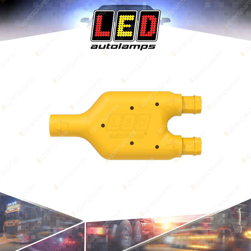 LED Autolamps 3 Core Splitter Plug 3 Way Yellow Indicator Splitter Water Proof