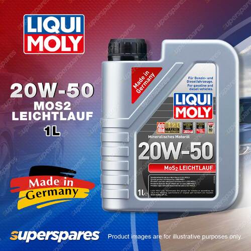 1 x Liqui Moly MoS2 Leichtlauf 20W-50 Engine Oil 1Litre Low Friction