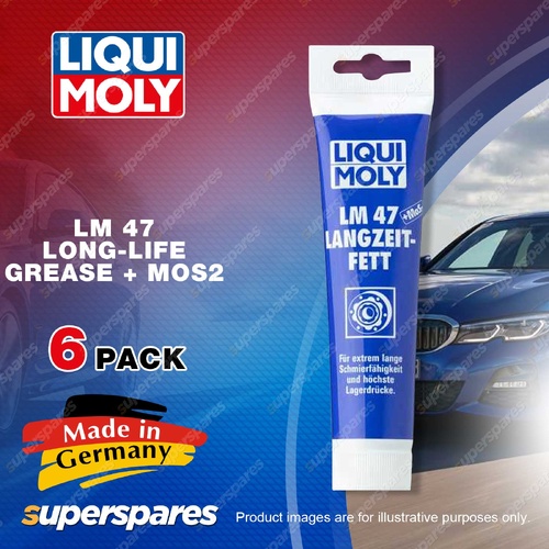 6 x Liqui Moly LM 47 Long-Life Grease + MoS2 100g High-Grade Lube