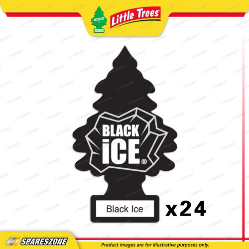 24 x Little Trees Black Ice Air Freshener - Car Truck Taxi Uber Home Office