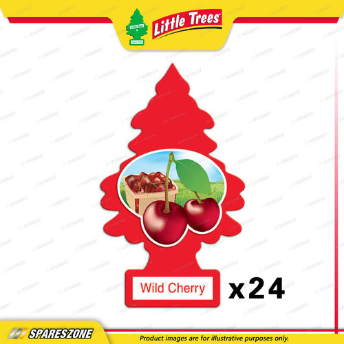 24 x Little Trees Wild Cherry Air Freshener - Car Truck Taxi Uber Home Office