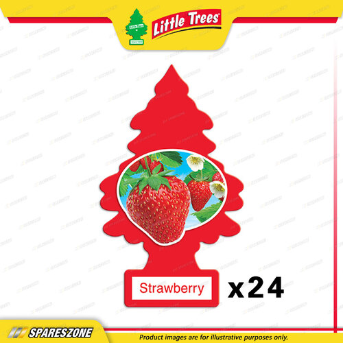 24 x Little Trees Strawberry Air Freshener - Car Truck Taxi Uber Home Office