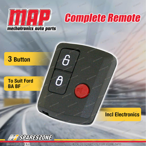 MAP Complete 3 Button Remote Replacement Incl Electronics for Ford BA BF