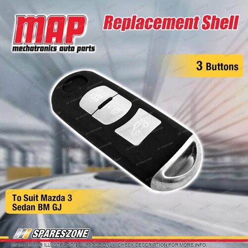 MAP 3 Button Replacement Shell Requires Key Cutting for Mazda 3 Sedan BM GJ