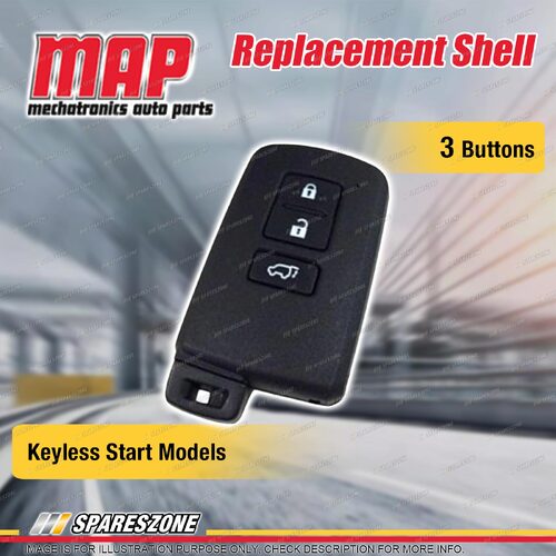 MAP 3 Button Remote Shell Requires Key Cutting Keyless Start Models for Toyota