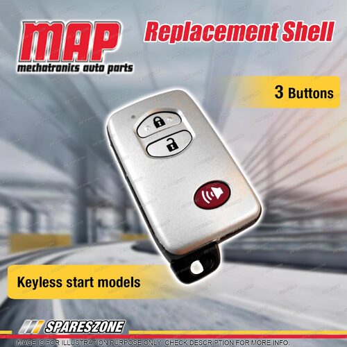 MAP 3 Button Remote Shell No Electronics for Toyota Landcruiser VDJ200 URJ202