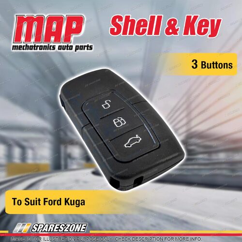 MAP 3 Button Remote Shell & Key Replacement Keyless Start for Ford Kuga