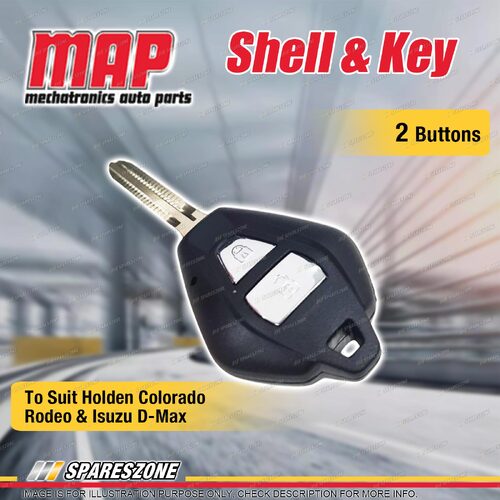 MAP 2 Button Car Remote Shell & Key Replacement for Isuzu D-Max Utility