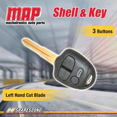 MAP 3 Button Shell & Key for Mitsubishi Challenger Left Hand Cut Blade