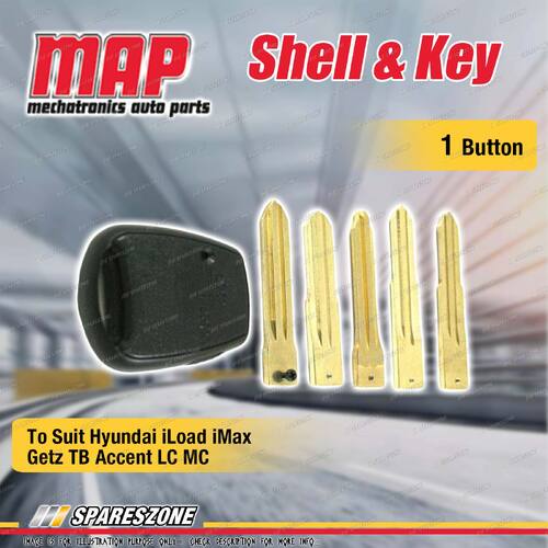 MAP 1 Button Shell & Key Replacement for Hyundai iLoad iMax Getz TB Accent LC MC