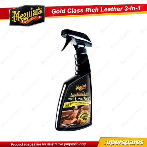 Meguiar's Gold Class Rich Leather 3-In-1 450ml Non-Greasy Non-Whitening Formula