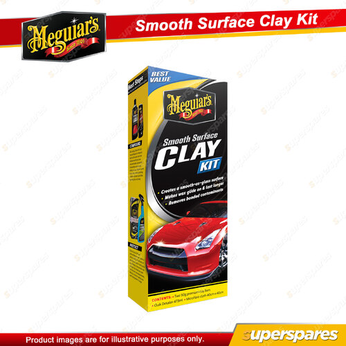 Meguiar's Smooth Surface Clay Kit includes Quik Detailer and Microfibre Cloth