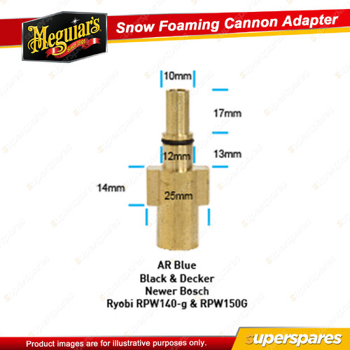 Meguiar's Snow Foaming Cannon Adapter - SNOWAB Fit Your Pressure Washer