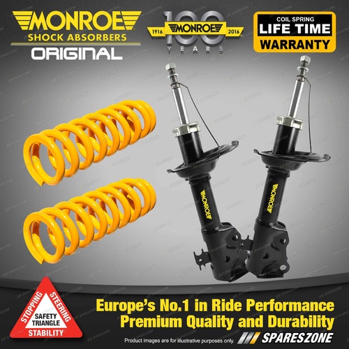 Front Standard Monroe Shock Absorbers King Springs for SUBARU LIBERTY GenI Sedan