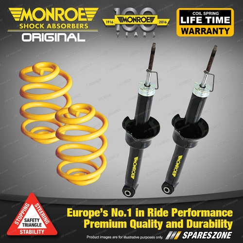 Rear Lowered Monroe Shock Absorbers King Springs for HONDA CRX 1600 ED9 Coupe