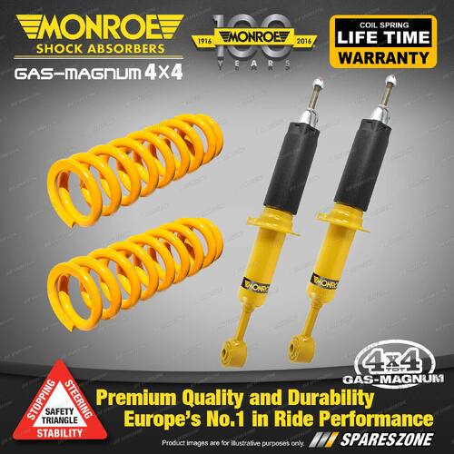 Front Raised Monroe Shock Absorber King Spring for NISSAN PATHFINDER R51 2.5 TDi