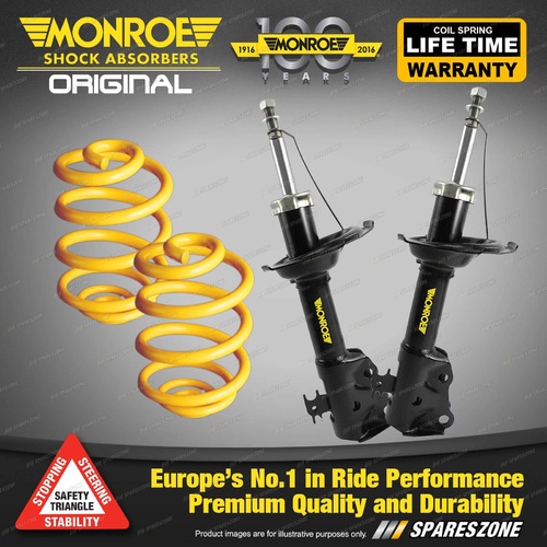 Rear Lowered Monroe Shock Absorbers King Springs for SUBARU LIBERTY Gen2 4WD Sdn