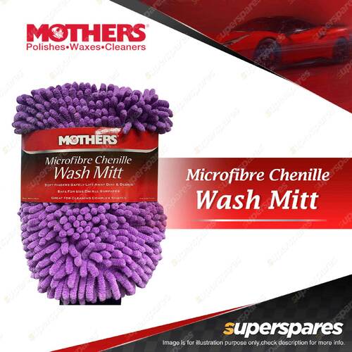 Mothers Microfibre Chenille Wash Mitt - Soft Microfiber Towel for all surface