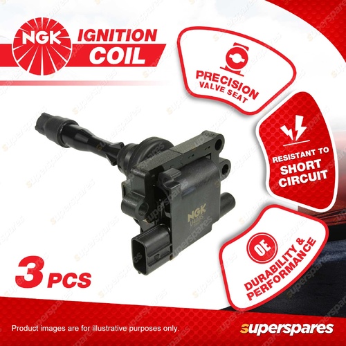 3 x NGK Ignition Coils for Mitsubishi Pajero NP 3.8L 6G75 V6 MPFI SOHC 24V 150kW