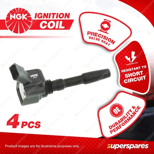 4 x NGK Ignition Coils for Audi A5 8T 1.8L T4 Cyl V DOHC TMPFI 16V CJE 125kW