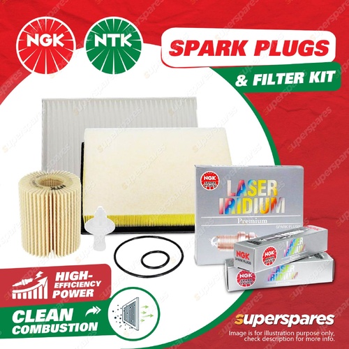 NGK Iridium Spark Plugs & NTK Filter Service Kit for Toyota Prado GRJ150R 4.0L