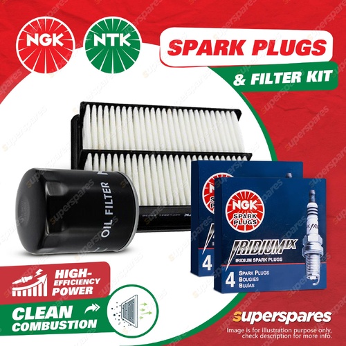 Iridium IX Spark Plugs & Air Oil Filter for Holden Crewman One Tonner Statesman