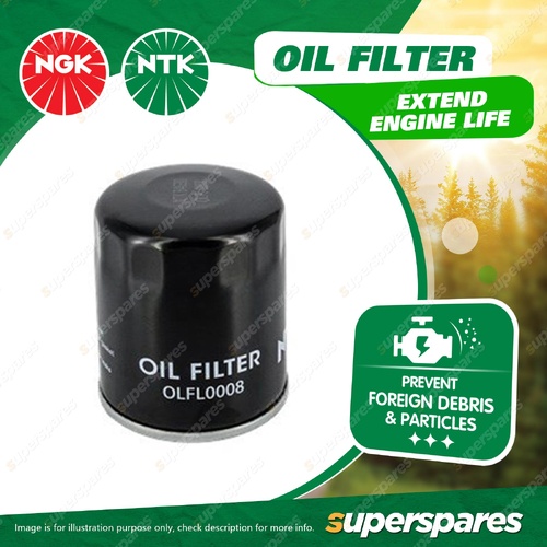 1 x NTK Oil Filter - OLFL0008 Refer Ryco Z411 Wesfil WZ411 74mm x 74mm x 90mm