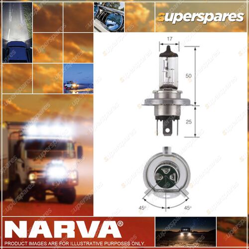 Narva H4 Halogen Globe 12V 60/55W P43T Plus 30 Light for Mercedes benz