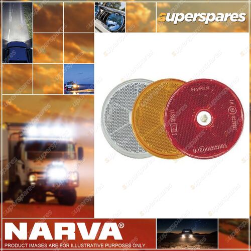 Narva Amber Retro Reflector 60mm Dia With Central Fixing Hole 84011BL Pack 2