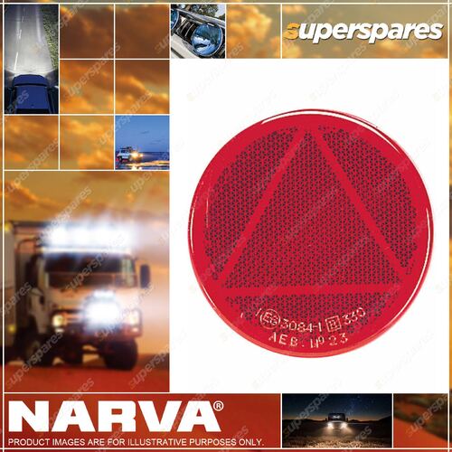 Narva Red Retro Reflector 65mm Diameter With Self Adhesive 84007BL Pack 2