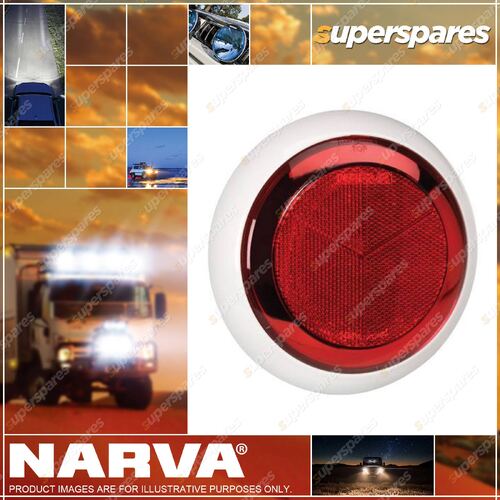 Narva Red Retro Reflector With Chrome Ring And Contoured 150mm White Base 94339