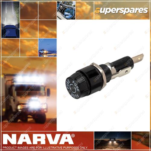 Narva Panel Mount Glass Fuse Holder Push On Terminals 10 Amp 3Ag 54392Bl