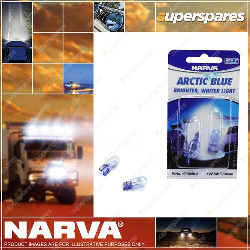 Narva Globe 12V 5W W2.1 X 9.5D T-10mm Arctic Blue Wedge - Blister Pack Of 1