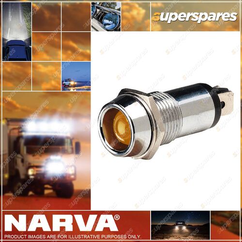 Narva 12 Volt Chrome Pilot Lamp With Amber Led 62090Bl Premium Quality