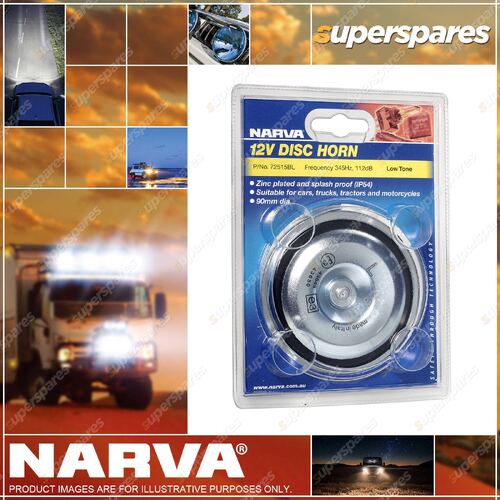 Narva 12 Volt Low Tone Disc Horn 72515Bl BLister Type Pack Premium Quality