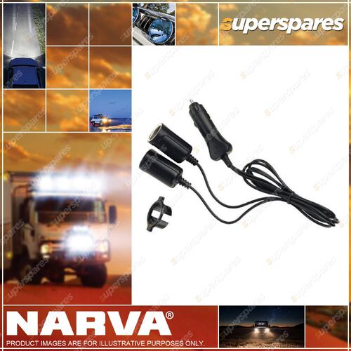 Narva Cigarette Lighter Plug With Extended Leads Twin Accessory Sockets 81032Bl