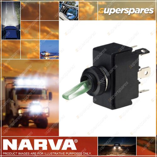 Narva Illuminated On/Off/On Toggle Switch - Natural Green 60073Bl