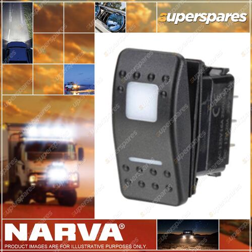 Narva Led Illuminated Sealed Rocker Switch - Red 12 24V On Off On 63168Bl